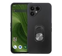 Tnviud Phone Soft Silicone Protective Case For Fairphone 6 5G 6.31" Gel Cover Skin Etui Bumper Shell Ring Holder Stand Black