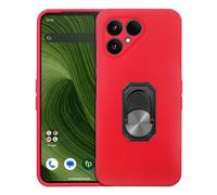 Tnviud Phone Soft Silicone Protective Case For Fairphone 6 5G 6.31" Gel Cover Skin Etui Bumper Shell Ring Holder Stand Red