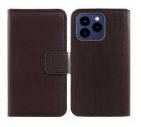 Tnviud Premium Genuine Real Flip Folder Folio Leather Case For AGM N2 Mini 5" Business Phone Protection Protector Cover Skin (Dark Brown)