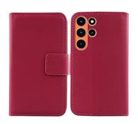 Tnviud Premium Genuine Real Flip Folder Folio Leather Case For Blackview WAVE 2C 5" Business Phone Protection Protector Cover Skin (Rose)
