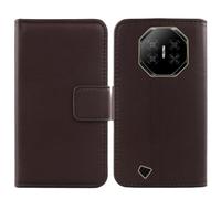 Tnviud Premium Genuine Real Flip Folder Folio Leather Case For DOOGEE Fire 3 Pro/Fire 3 Ultra 5.5" Business Phone Protection Protector Cover Skin (Dark Brown)