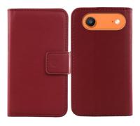 Tnviud Premium Genuine Real Flip Folder Folio Leather Case For Invens AIR 1 6.56" Business Phone Protection Protector Cover Skin (Dark Red)