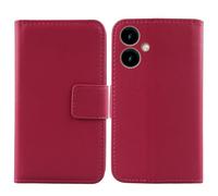 Tnviud Premium Genuine Real Flip Folder Folio Leather Case For SPC Zeus 2 + 5" Business Phone Protection Protector Cover Skin (Rose)