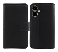 Tnviud Premium Genuine Real Flip Folder Folio Leather Case For SPC ZEUS 2 PRO 6.1" Business Phone Protection Protector Cover Skin (Black)