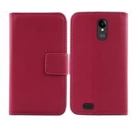 Tnviud Premium Genuine Real Flip Folder Folio Leather Case For SPC ZEUS 4G / ZEUS 4G PRO 5.5" Book Wallet Business Phone Protection Protector Cover Skin Pouch Etui (Rose)