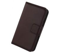 Tnviud Premium Genuine Real Flip Folder Folio Leather TPU Silicone Case For HMD 105 2024 / Nokia 105 2024 / Nokia 108 4G 2024 / HMD 105 4G 2" Phone Protection Protector Cover Skin (Dark Brown)