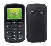 Tnviud Soft Silicone TPU Case For Doro 1380/1382 2.4 inch Flexible Case Cover Skin Protection Rubber Shell (Black)