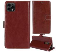 Tnviud Stand Premium Retro Business Flip Leather Case Protector TPU Silicoen Bumper For DOOGEE N55 / N55 Pro/DOOGEE N55 Plus 6.56" Protection Phone Cover Skin Folio Slot Wallet Magnetic (Brown)