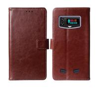 Tnviud Stand Premium Retro Business Flip Leather Case TPU Silicone Protector Bumper For Doogee S Mini 4.5" Protection Phone Cover Skin Folio Book Card Slot Wallet Magnetic (Brown)