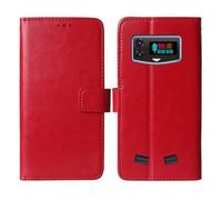 Tnviud Stand Premium Retro Business Flip Leather Case TPU Silicone Protector Bumper For Doogee S Mini 4.5" Protection Phone Cover Skin Folio Book Card Slot Wallet Magnetic (Red)