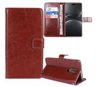 Tnviud Stand Retro Flip Leather Case Protector Bumper For AGM G2 Guardian 5G 6.58" Protection Phone Cover Skin Folio Wallet Magnetic (Brown)