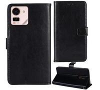 Tnviud Stand Retro Flip Leather Case Protector Bumper For Ai+ Pulse 4G 6.75" Protection Phone Cover Skin Folio Wallet Magnetic (Black)