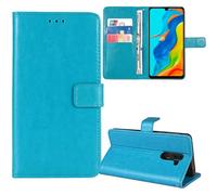 Tnviud Stand Retro Flip Leather Case Protector Bumper For Blaupunkt OT 19 6.49" Protection Phone Cover Skin Folio Wallet Magnetic (Blue)