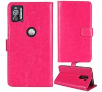 Tnviud Stand Retro Flip Leather Case Protector Bumper For Crosscall STELLAR X5s / X5s Chamonix Mont Blanc 6.49" Protection Phone Cover Skin Folio Wallet Magnetic (Rose)