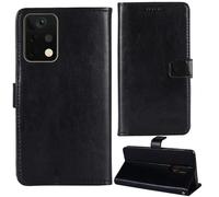 Tnviud Stand Retro Flip Leather Case Protector Bumper For Cryptodata Hidr S1 Pro 7" Protection Phone Cover Skin Folio Wallet Magnetic (Black)
