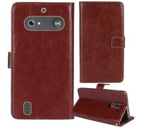 Tnviud Stand Retro Flip Leather Case Protector Bumper For Doro Leva E10 / E11 Doro DFB 0600 2.4" Protection Phone Cover Skin Folio Wallet Magnetic (Brown)