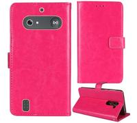 Tnviud Stand Retro Flip Leather Case Protector Bumper For Doro Leva E10 / E11 Doro DFB 0600 2.4" Protection Phone Cover Skin Folio Wallet Magnetic (Rose)