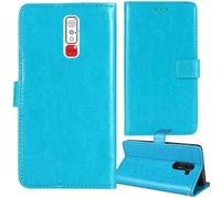 Tnviud Stand Retro Flip Leather Case Protector Bumper For Geemarc CL8600-4G / CL8000 2.8" Protection Phone Cover Skin Folio Wallet Magnetic (Blue)