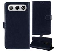 Tnviud Stand Retro Flip Leather Case Protector Bumper For General Mobile GM 26 5G 6.75" Protection Phone Cover Skin Folio Wallet Magnetic (Dark Blue)