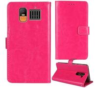 Tnviud Stand Retro Flip Leather Case Protector Bumper For Hammer 6 LTE 4G 2.4" Protection Phone Cover Skin Folio Wallet Magnetic (Red)