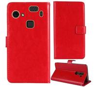 Tnviud Stand Retro Flip Leather Case Protector Bumper For HAMMER Blade 3 4G 6.2" Protection Phone Cover Skin Folio Wallet Magnetic (Red)