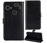 Tnviud Stand Retro Flip Leather Case Protector Bumper For HAMMER Blade 3 4G 6.2" Protection Phone Cover Skin Folio Wallet Magnetic (Black)