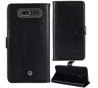 Tnviud Stand Retro Flip Leather Case Protector Bumper For Hammer H Forge 2.4" Protection Phone Cover Skin Folio Wallet Magnetic (Black)