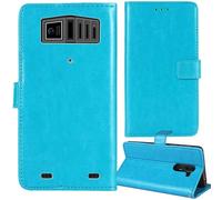 Tnviud Stand Retro Flip Leather Case Protector Bumper For Hammer H Rock 2.4" Protection Phone Cover Skin Folio Wallet Magnetic (Blue)