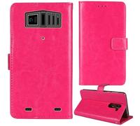 Tnviud Stand Retro Flip Leather Case Protector Bumper For Hammer H Rock LTE 2.4" Protection Phone Cover Skin Folio Wallet Magnetic (Rose)