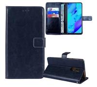 Tnviud Stand Retro Flip Leather Case Protector Bumper For HMD Arc/HMD Key/HMD Aura² 6.52" Protection Phone Cover Skin Folio Wallet Magnetic (Dark Blue)