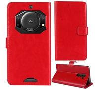 Tnviud Stand Retro Flip Leather Case Protector Bumper For iHunt Titan Music P11000 Pro 5.45" Protection Phone Cover Skin Folio Wallet Magnetic (Red)