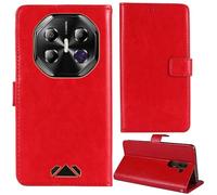 Tnviud Stand Retro Flip Leather Case Protector Bumper For iHunt Titan Night Hunter 6.78" Protection Phone Cover Skin Folio Wallet Magnetic (Red)