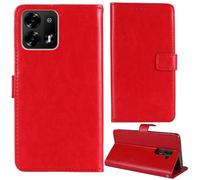 Tnviud Stand Retro Flip Leather Case Protector Bumper For Invens NOTE TK02 6.52" Protection Phone Cover Skin Folio Wallet Magnetic (Red)