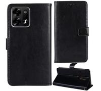 Tnviud Stand Retro Flip Leather Case Protector Bumper For Invens NOTE TK02 6.52" Protection Phone Cover Skin Folio Wallet Magnetic (Black)
