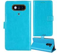 Tnviud Stand Retro Flip Leather Case Protector Bumper For JCB Toughphone E10 4G 6.6" Protection Phone Cover Skin Folio Wallet Magnetic (Blue)