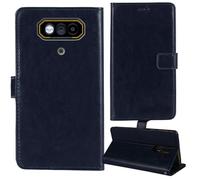 Tnviud Stand Retro Flip Leather Case Protector Bumper For JCB Toughphone E10 4G 6.6" Protection Phone Cover Skin Folio Wallet Magnetic (Dark Blue)