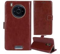 Tnviud Stand Retro Flip Leather Case Protector Bumper For JCB Toughphone MAX M20 5G 6.6" Protection Phone Cover Skin Folio Wallet Magnetic (Brown)