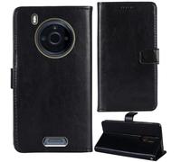 Tnviud Stand Retro Flip Leather Case Protector Bumper For JCB Toughphone MAX M20 5G 6.6" Protection Phone Cover Skin Folio Wallet Magnetic (Black)