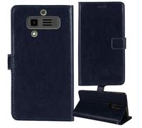 Tnviud Stand Retro Flip Leather Case Protector Bumper For JCB Tradesman 3 4G 2.8" Protection Phone Cover Skin Folio Wallet Magnetic (Dark Blue)
