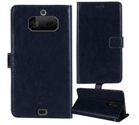 Tnviud Stand Retro Flip Leather Case Protector Bumper For JCB Tradesman 4 2.4" Protection Phone Cover Skin Folio Wallet Magnetic (Dark Blue)