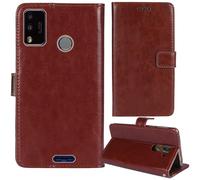 Tnviud Stand Retro Flip Leather Case Protector Bumper For Kodak Smartway L1 Pro 5.7" Protection Phone Cover Skin Folio Wallet Magnetic (Brown)
