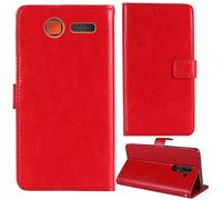 Tnviud Stand Retro Flip Leather Case Protector Bumper For Maxcom MM 462BB 1.8" Protection Phone Cover Skin Folio Wallet Magnetic (Red)