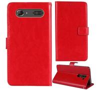 Tnviud Stand Retro Flip Leather Case Protector Bumper For Maxcom MM244 4G 2.8" Protection Phone Cover Skin Folio Wallet Magnetic (Red)