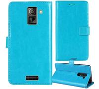 Tnviud Stand Retro Flip Leather Case Protector Bumper For Maxcom MM735 2.4" Protection Phone Cover Skin Folio Wallet Magnetic (Blue)