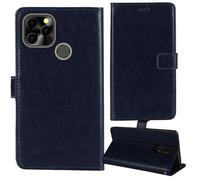 Tnviud Stand Retro Flip Leather Case Protector Bumper For Maxcom Smart MS651 6.51" Protection Phone Cover Skin Folio Wallet Magnetic (Dark Blue)