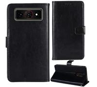 Tnviud Stand Retro Flip Leather Case Protector Bumper For Nubia X Value 5G 6.75" Protection Phone Cover Skin Folio Wallet Magnetic (Black)
