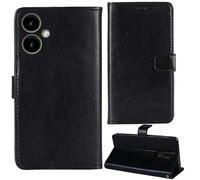Tnviud Stand Retro Flip Leather Case Protector Bumper For SPC ZEUS 2 PRO 6.1" Protection Phone Cover Skin Folio Wallet Magnetic (Black)
