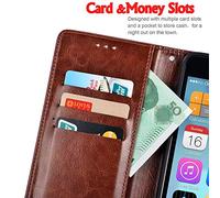 Tnviud Stand Retro Flip Leather Case Protector Bumper For SUNTAK MOJO 6.74" Protection Phone Cover Skin Folio Wallet Magnetic (Blue)