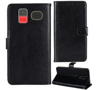 Tnviud Stand Retro Flip Leather Case Protector Bumper For TTfone TT890 4G 1.8" Protection Phone Cover Skin Folio Wallet Magnetic (Black)