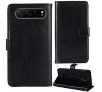 Tnviud Stand Retro Flip Leather Case Protector Bumper For ZTE Nubia Air 6.78" Protection Phone Cover Skin Folio Wallet Magnetic (Black)